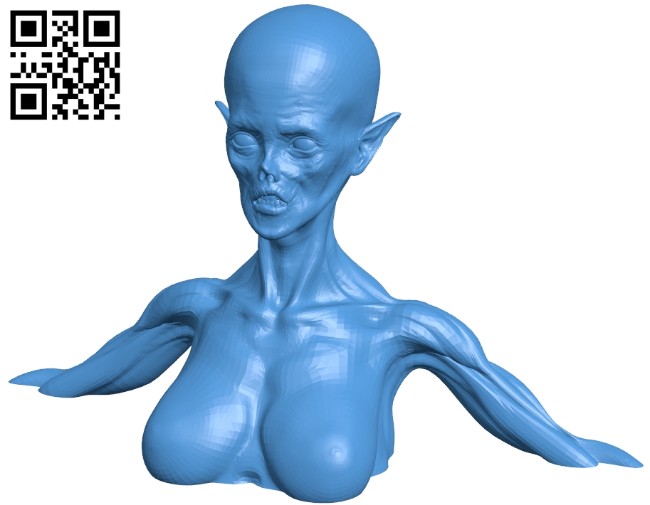 Zombie women queen bust B007885 file stl free download 3D Model for CNC and 3d printer