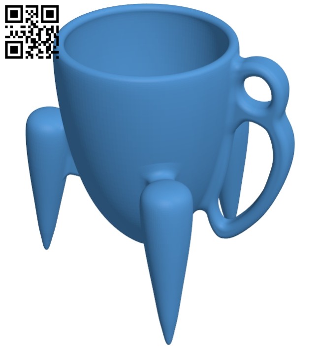 three-legged cup B008008 file stl free download 3D Model for CNC and 3d printer