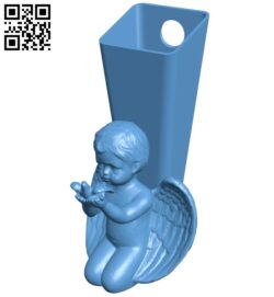 Angel wall vase B008243 file stl free download 3D Model for CNC and 3d printer