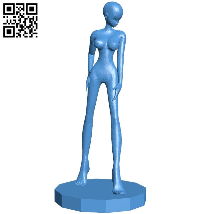 Anime women B008077 file stl free download 3D Model for CNC and 3d printer