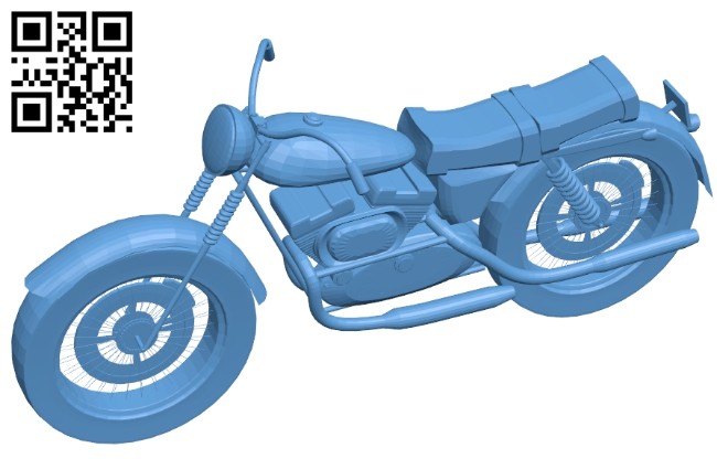Army bike - Motorbike B008283 file stl free download 3D Model for CNC and 3d printer