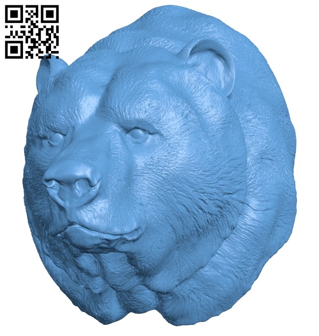 Bear head B008187 file stl free download 3D Model for CNC and 3d printer