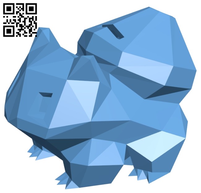 Bulbasaur bank B008239 file stl free download 3D Model for CNC and 3d printer