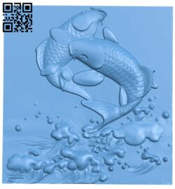 Double image of carp A005340 download free stl files 3d model for CNC wood carving
