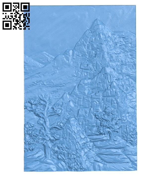 Everest mountain top painting A005429 download free stl files 3d model for CNC wood carving