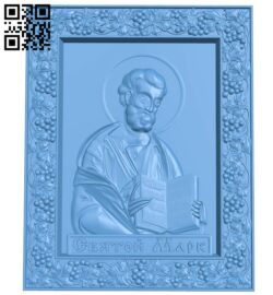 Icon of St. Mark A005399 download free stl files 3d model for CNC wood carving