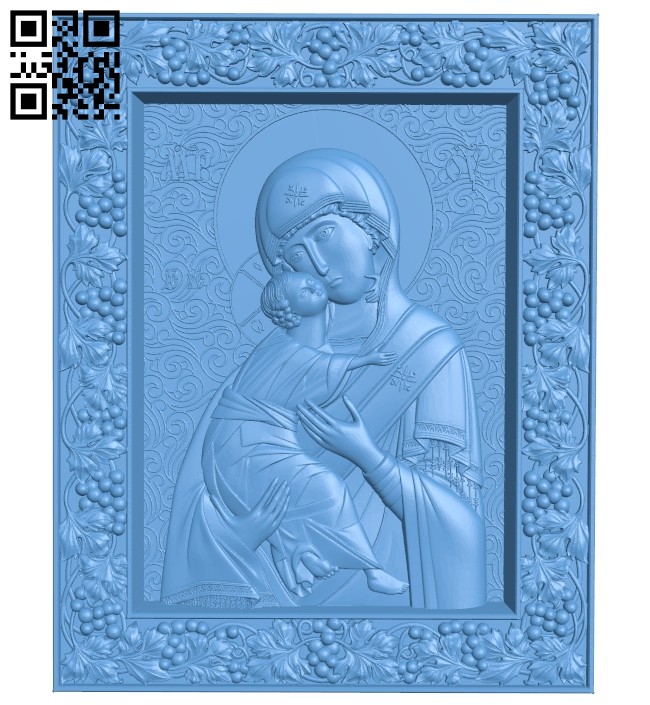 Icon of the Vladimir Mother of God A005322 download free stl files 3d model for CNC wood carving