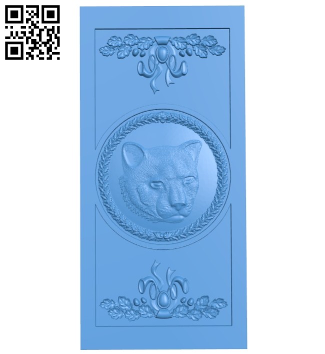 Leopard-shaped door pattern A005270 download free stl files 3d model for CNC wood carving