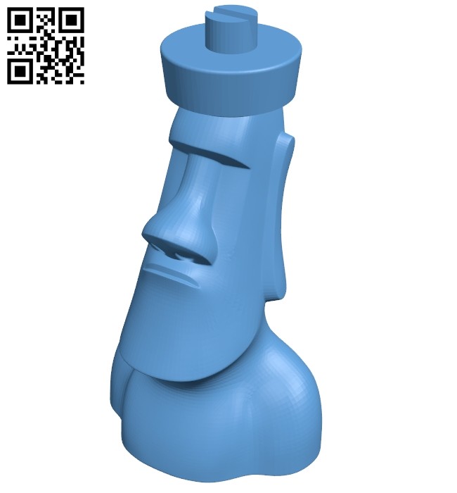 Moai chess - moai bishop B008151 file stl free download 3D Model for CNC and 3d printer