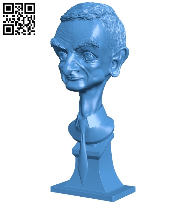 Mr Bean bust B008067 file stl free download 3D Model for CNC and 3d printer