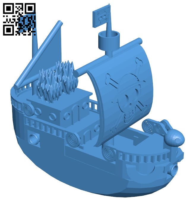 One piece pirate ship B008049 file stl free download 3D Model for CNC and 3d printer