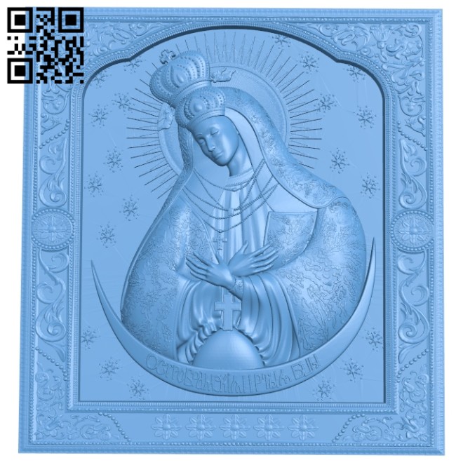 Ostrobramska Icon A005398 download free stl files 3d model for CNC wood carving