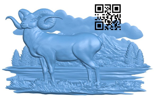 Painting picture of goat A005335 download free stl files 3d model for CNC wood carving