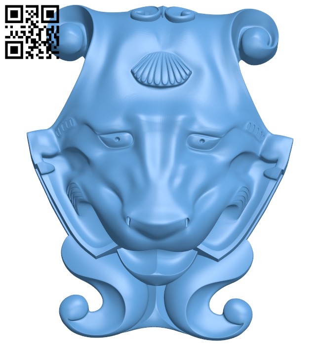 Pattern of decorative face A005420 download free stl files 3d model for CNC wood carving