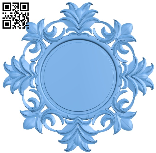 Picture frame or mirror circle A005402 download free stl files 3d model for CNC wood carving