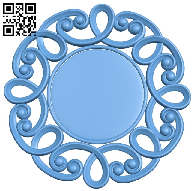 Picture frame or mirror circle A005405 download free stl files 3d model for CNC wood carving