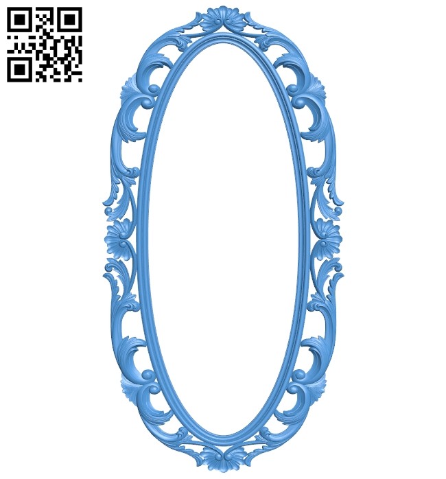 Picture frame or mirror - oval A005285 download free stl files 3d model for CNC wood carving