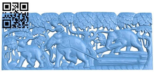 Pictures of elephants pulling wood A005424 download free stl files 3d model for CNC wood carving