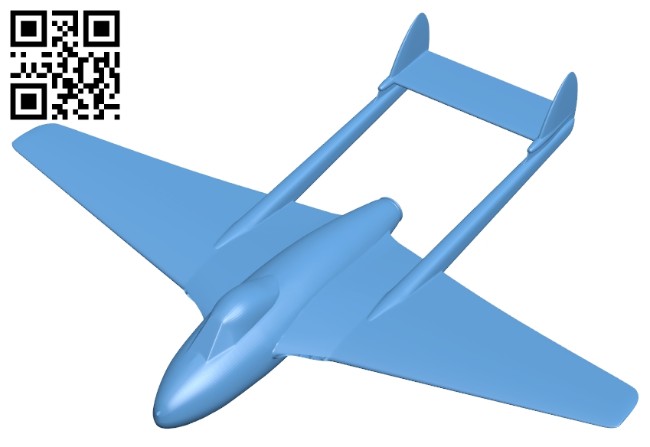 Planes De havilland vampire B008284 file stl free download 3D Model for CNC and 3d printer