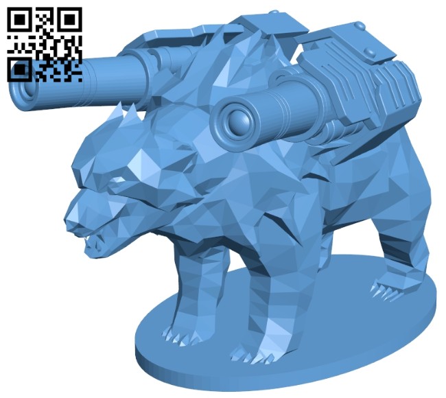 Polar bear armed B008146 file stl free download 3D Model for CNC and 3d printer