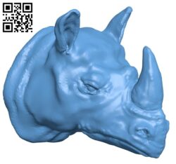 Rhino head  B008315 file stl free download 3D Model for CNC and 3d printer