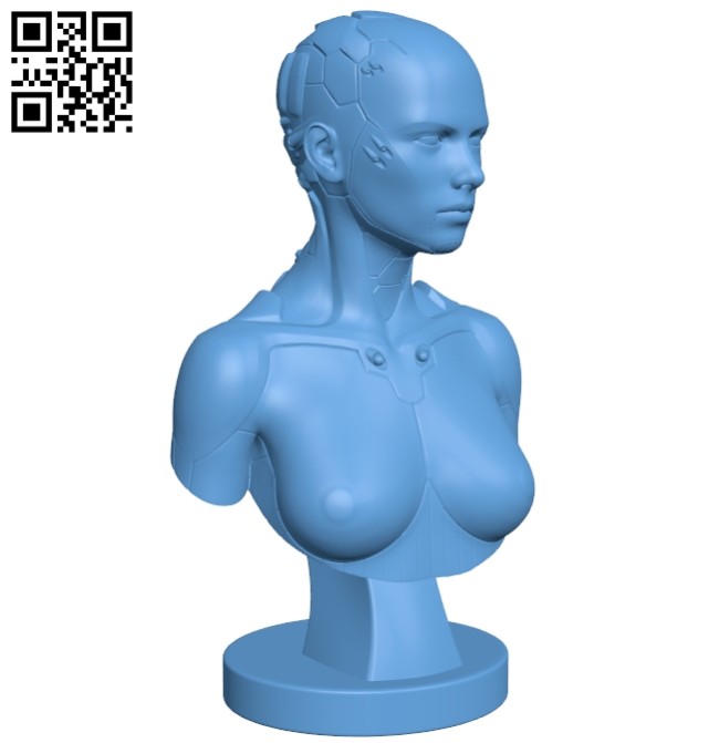 Robot SCI FI bust B008286 file stl free download 3D Model for CNC and 3d printer