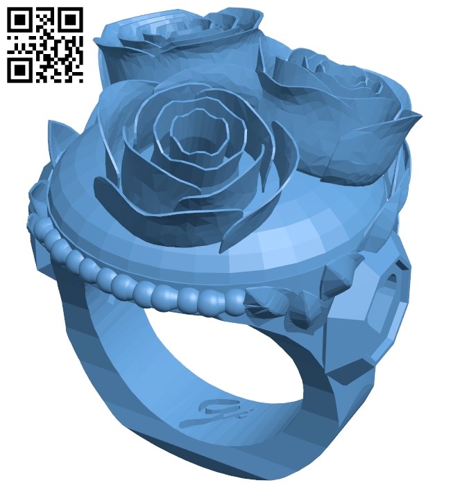 Rose ring B008150 file stl free download 3D Model for CNC and 3d printer