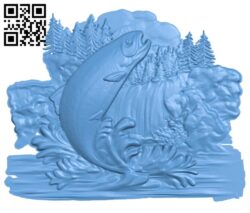 Salmon painting A005328 download free stl files 3d model for CNC wood carving