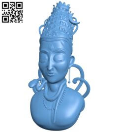 Shiva bust B008169 file stl free download 3D Model for CNC and 3d printer