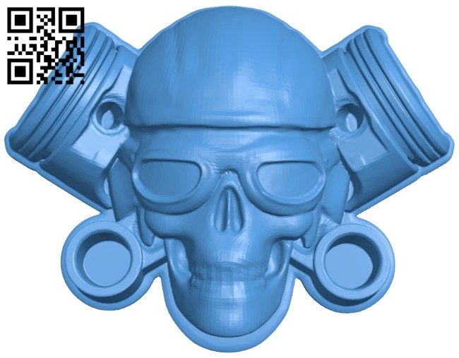 Skull pilot B008094 file stl free download 3D Model for CNC and 3d printer