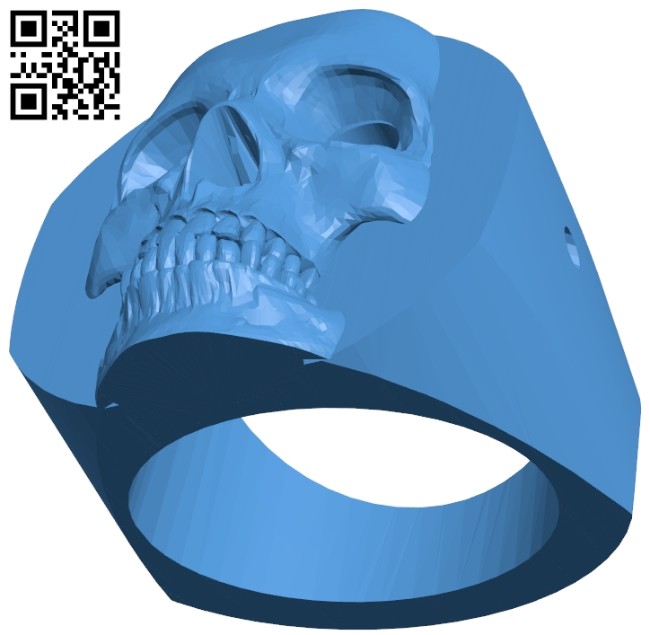 Skull ring B008131 file stl free download 3D Model for CNC and 3d printer