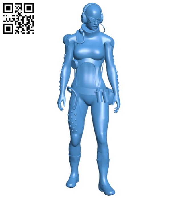 Skull sniper woman B008089 file stl free download 3D Model for CNC and 3d printer