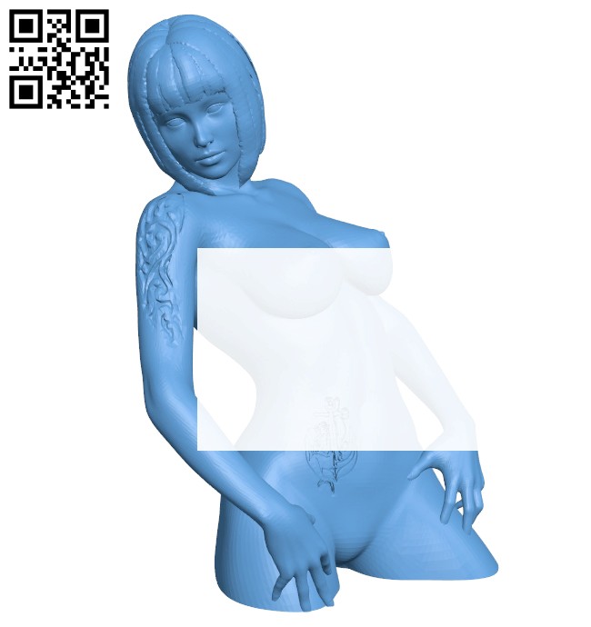 Tattoo girl B008199 file stl free download 3D Model for CNC and 3d printer