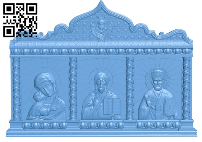 Triptych Icon A005396 download free stl files 3d model for CNC wood carving
