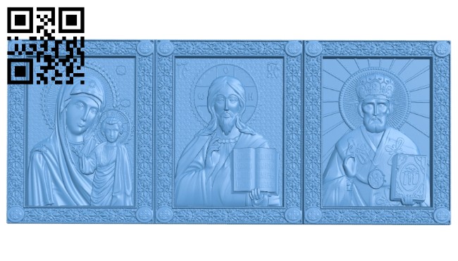 Triptych Icon A005397 download free stl files 3d model for CNC wood carving