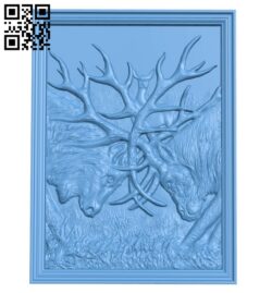 Two deer fight A005329 download free stl files 3d model for CNC wood carving