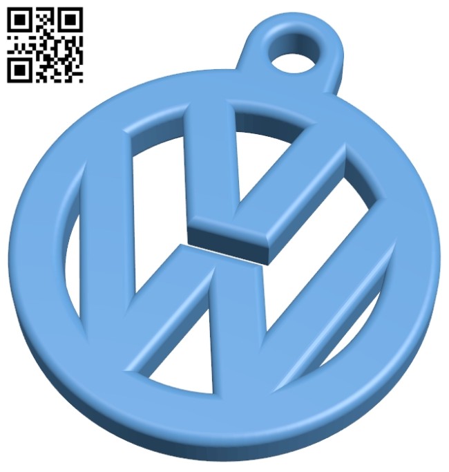 VW keyring B008165 file stl free download 3D Model for CNC and 3d printer