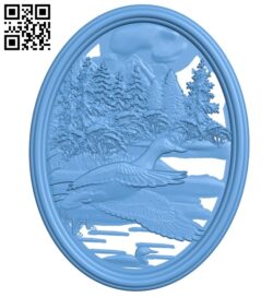 Wild duck painting A005356 download free stl files 3d model for CNC wood carving