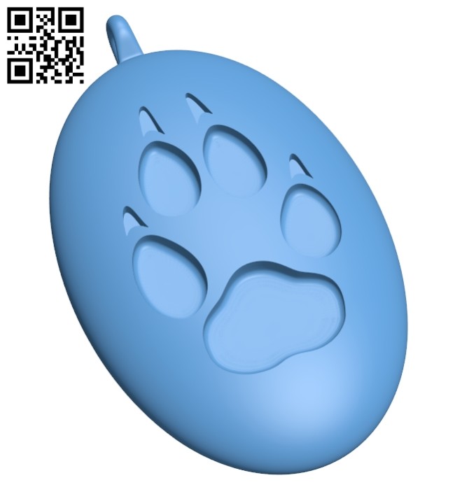 Wolf track pendant B008273 file stl free download 3D Model for CNC and 3d printer