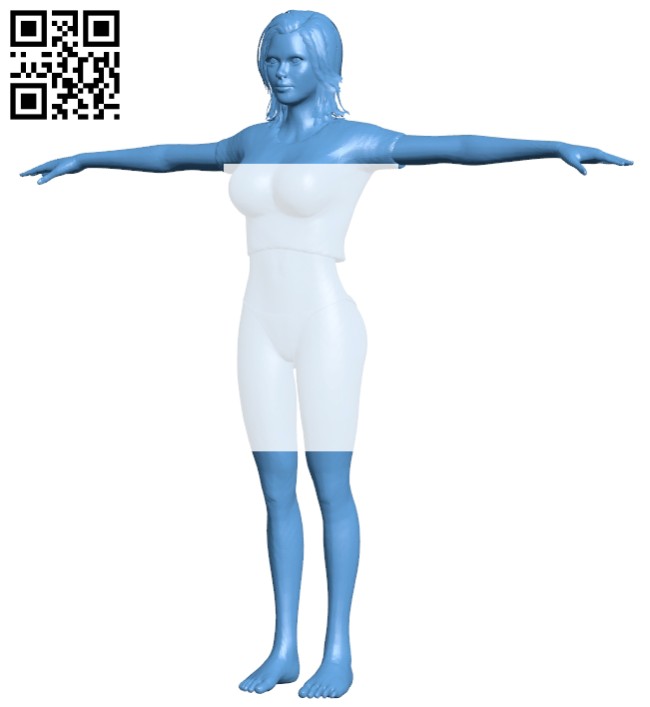 Woman in shorts B008271 file stl free download 3D Model for CNC and 3d printer