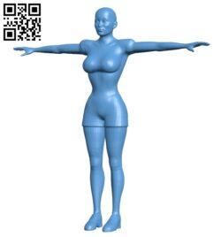 Women bald fashionista B008184 file stl free download 3D Model for CNC and 3d printer