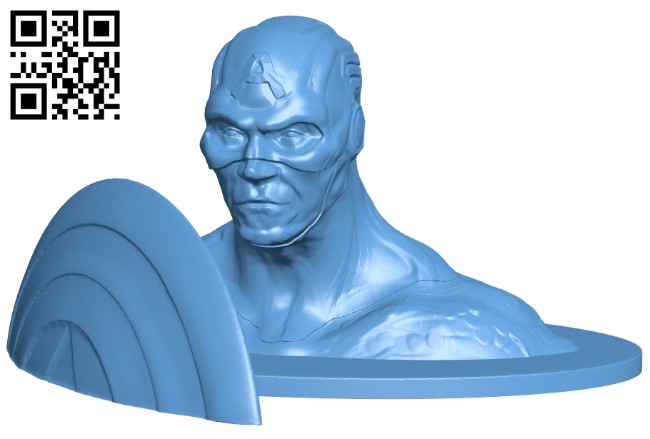 Captain bust - superhero B008530 file stl free download 3D Model for CNC and 3d printer