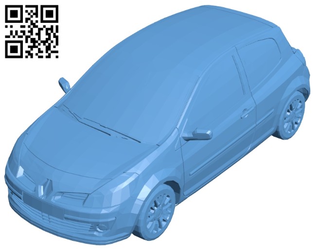 Car reno clio B008600 file stl free download 3D Model for CNC and 3d printer