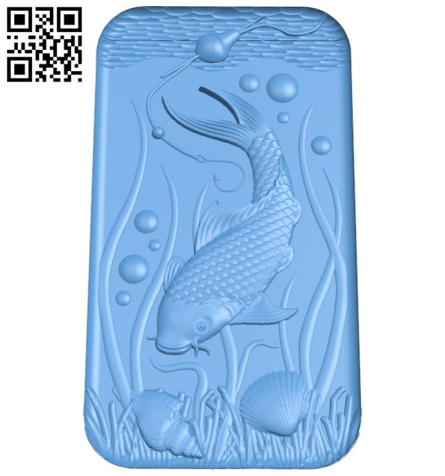 Carp fishing painting A005664 download free stl files 3d model for CNC wood carving