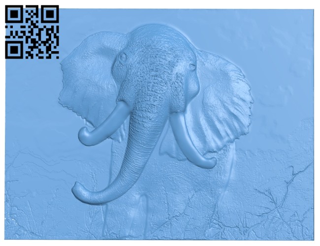 Elephant painting A005591 download free stl files 3d model for CNC wood carving