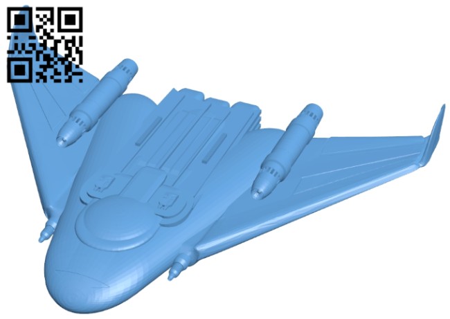 Flying wing - ship B008460 file stl free download 3D Model for CNC and 3d printer