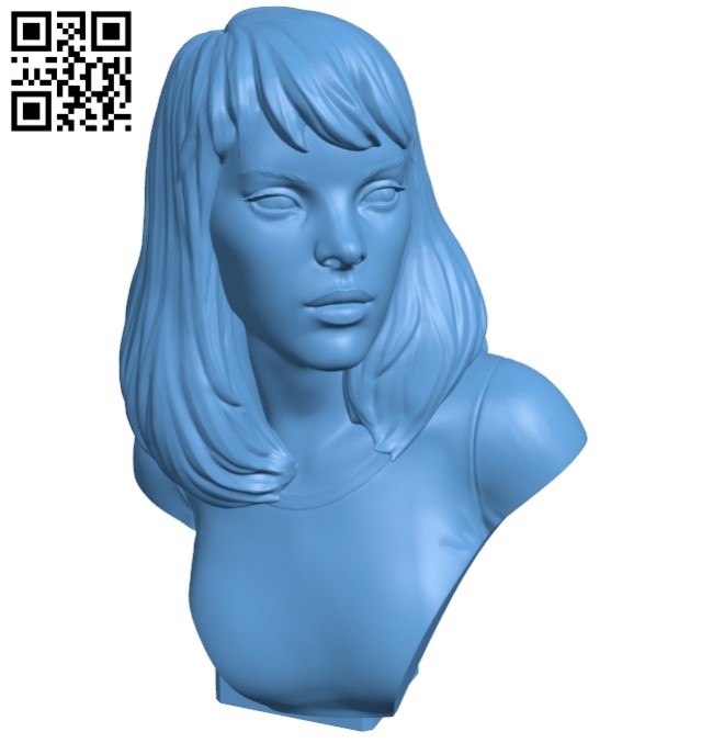 Girl bust B008339 file stl free download 3D Model for CNC and 3d printer
