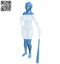 Girl hitting baseball B008347 file stl free download 3D Model for CNC and 3d printer