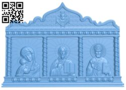 Icon Triptych A005447 download free stl files 3d model for CNC wood carving