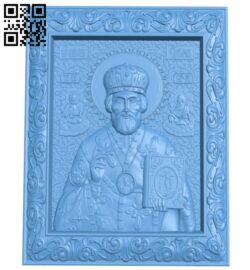 Icon of St. Nicholas the Wonderworker A005609 download free stl files 3d model for CNC wood carving